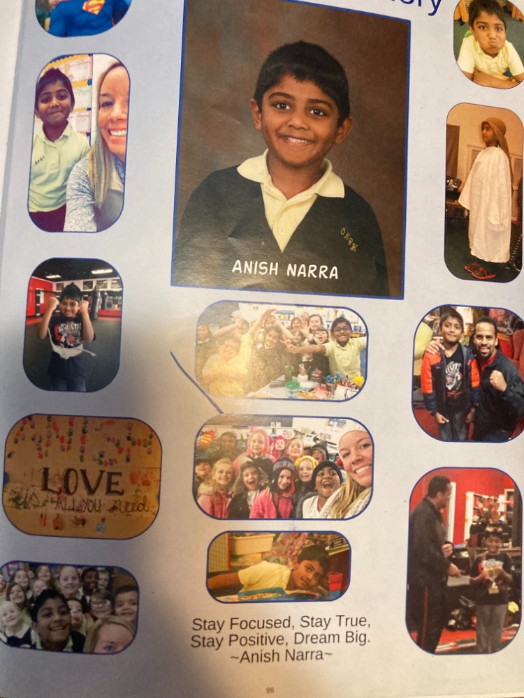 Anish Narra in a Yearbook